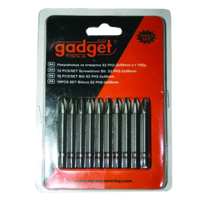 Накрайници за отвертка S2 PH-2x50mm к-т 10 бр. GADGET, (35928154)