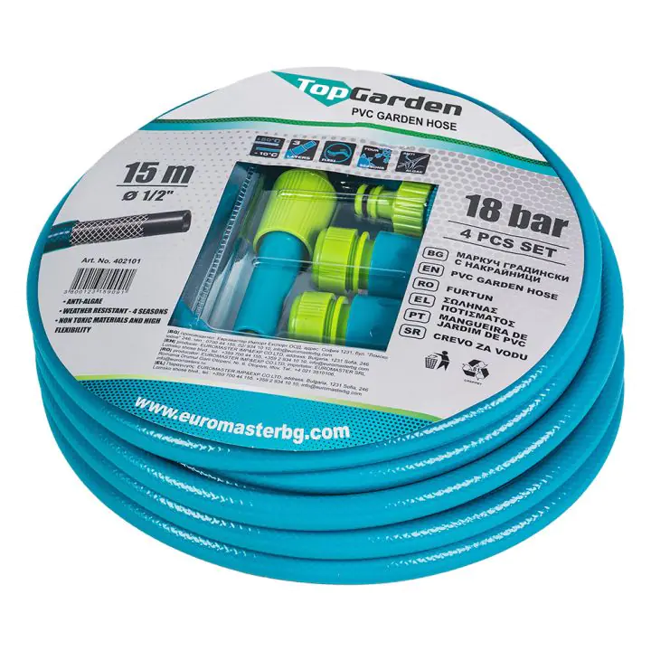 Маркуч за вода 1/2" x 15m к-т с 4 бр. конектори TG GADGET, (35928193)