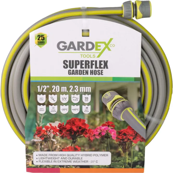 Маркуч градински SUPERFLEX 1/2", 20m, 2.3mm GARDEX, (35930094)
