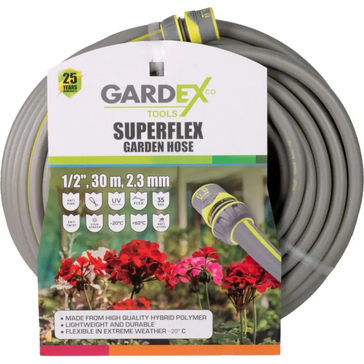 Маркуч градински SUPERFLEX 1/2", 30m, 2.3mm GARDEX, (35930009)