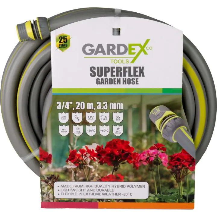 Маркуч градински SUPERFLEX 3/4", 20m, 3.3mm GARDEX, (35930011)