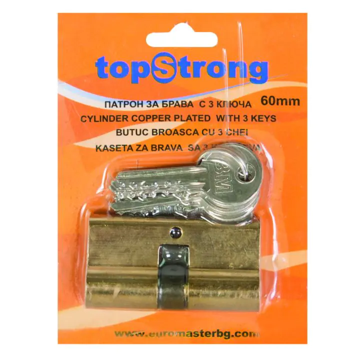Патрон за брава 60mm с 3 ключа TopStrong, (35928557)
