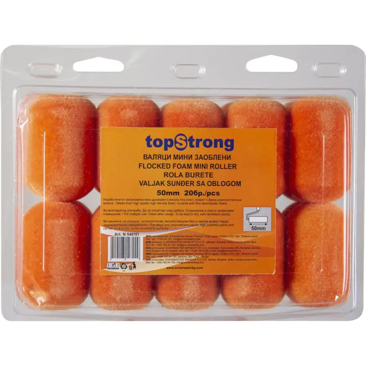 Валяк мини заоблени 50mm стек 20бр. TopStrong, (35928563)