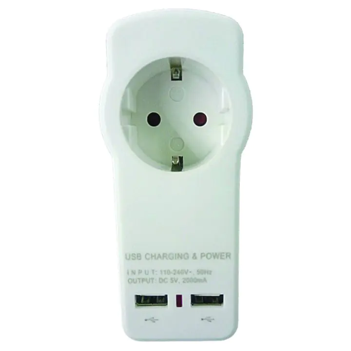 Разклонител 1 шуко 2 USB 2.1A MK, (35929357)