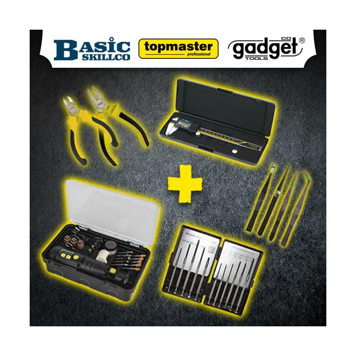 Промо пакет-Шлифовалка,Шублер,Клещи мини,Отвертки,Пинсети, (35930819)