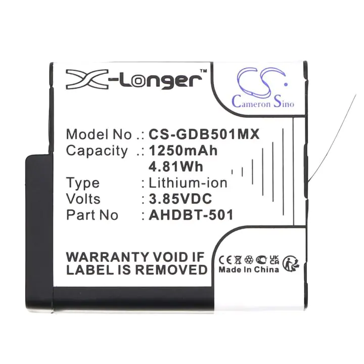 Батерия за камера GOPRO Hero 5, Hero 6, Hero 7, Hero 8 AHDBT-501 3,85V 1250mAh LIIon Cameron Sino, (35939753)