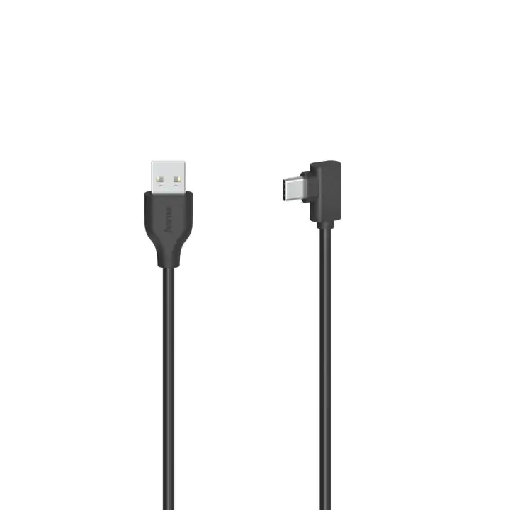 Кабел HAMA USB-C мъжко- USB A, 90°, 0.75 м, USB 2.0, 480Mbit/s, Черен, (35934397)