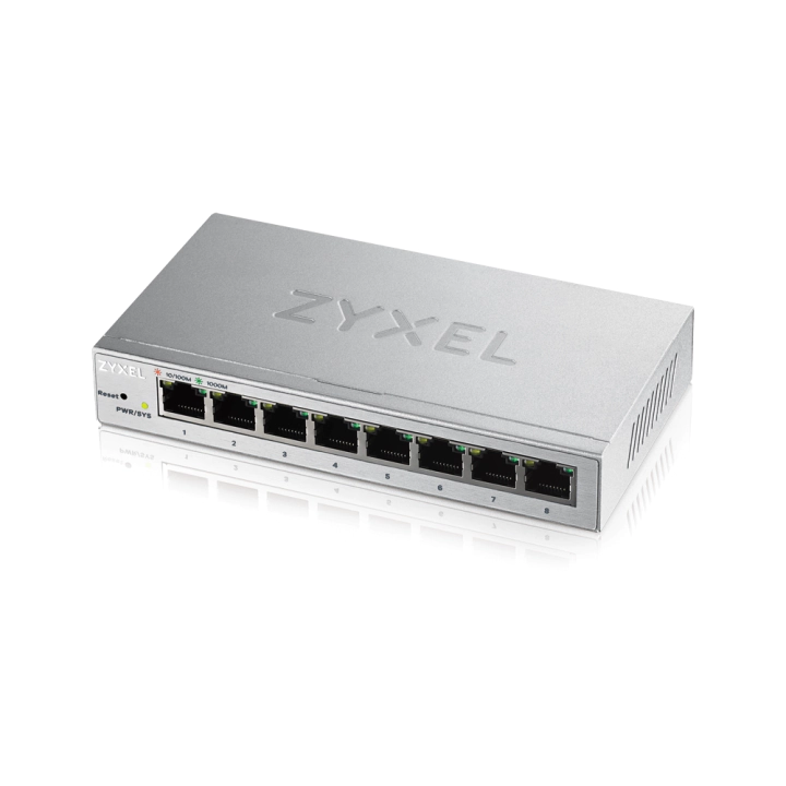 Суич ZyXEL GS-1200-8, 8 портов, Gigabit, webmanaged, (35933348)