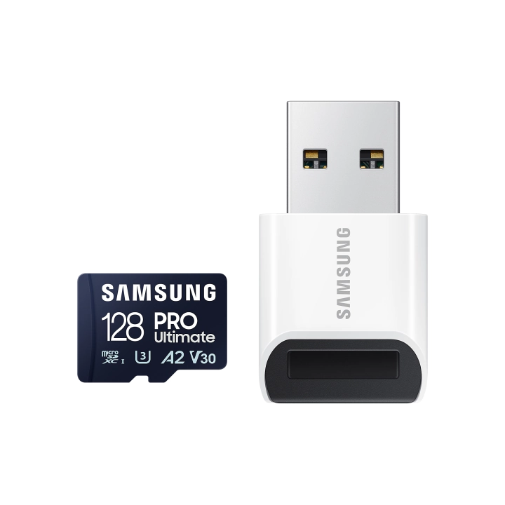 Карта памет Samsung PRO Ultimate, microSDXC, UHS-I, 128GB, Адаптер, USB четец, (35937288)