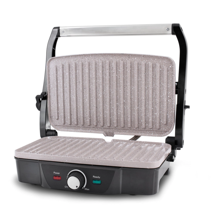 Сандвич грил Rohnson R-2112, 1600W, Мраморно покритие, Отваря се на 180°, Инокс, (16655)