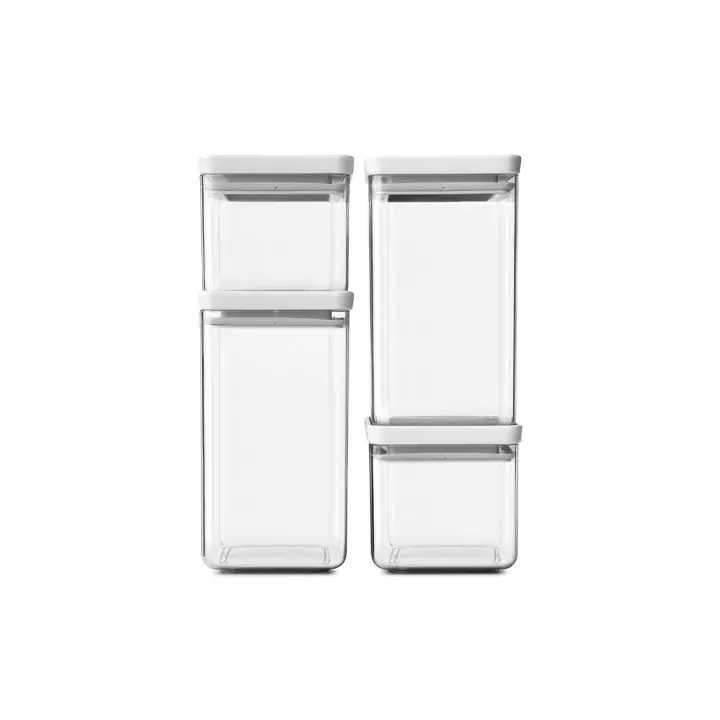 Комплект буркани Brabantia Tasty+ (2х0.7L и 2x1.6L), 4 броя , Light Grey, (35941581)