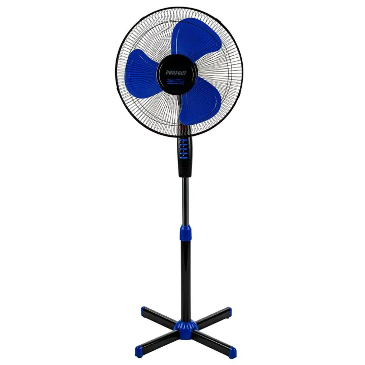 Вентилатор на стойка 16'' Perfect FM-3237, 40W, черно-синьо, (35941733)