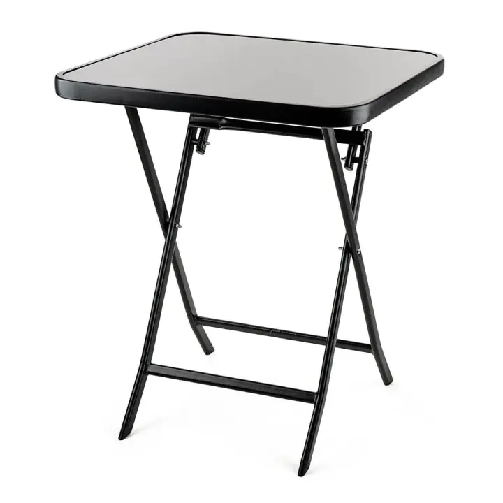 Маса Muhler 60x60x74cm, сгъваема, стъклен плот, (35941734)