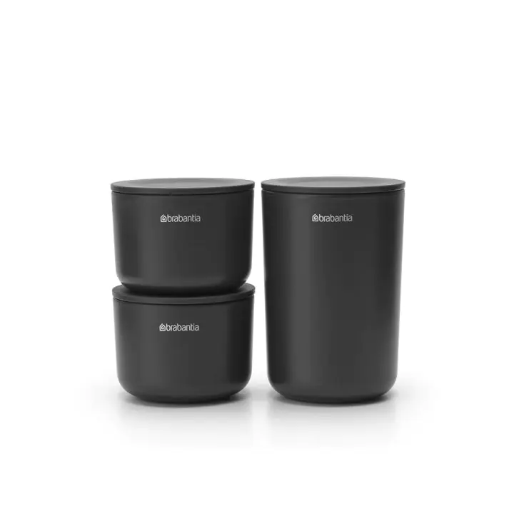 Комплект за съхранение на принадлежности Brabantia ReNew Dark Grey 3 части, (35942101)