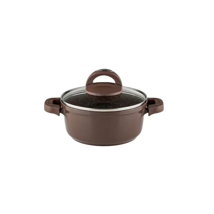 Тенджера Muhler Mia MR-1649M 16x7.5cm, 1.2L, шоколад, лят алуминий, (35942150)