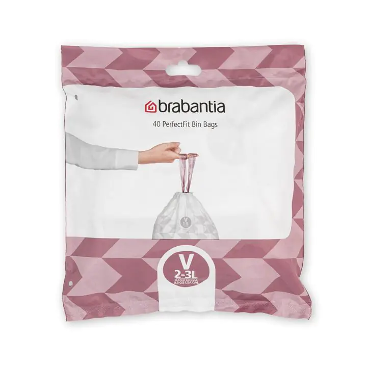 Торба за кош Brabantia PerfectFit NewIcon размер V, 3L, 40 броя, пакет, (35942412)