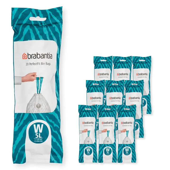 Торба за кош Brabantia PerfectFit NewIcon размер W, 5L, 200 броя, кутия, (35942459)