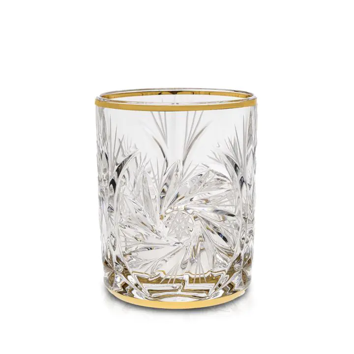 Чаша за уиски Bohemia 1845 Pinwheel Matt Cut and Gold 360ml, 6 броя, (35946777)