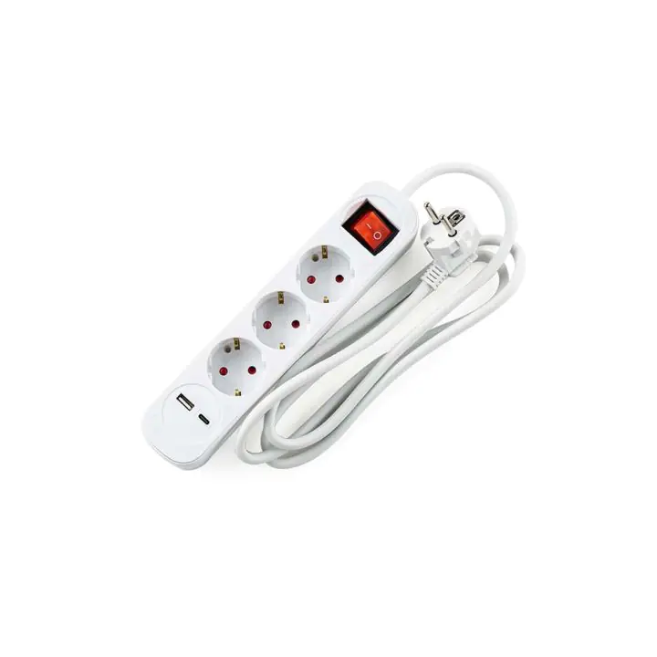 Разклонител Muhler с ключ, 3 гн., +2X USB порта тип А+C, (35942663)