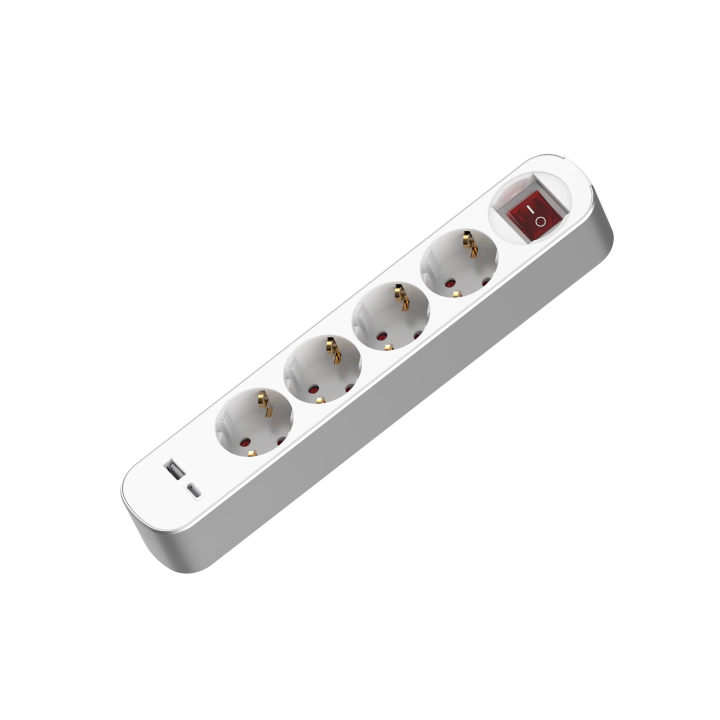 Разклонител Muhler с ключ, 4гн.+2X USB порта тип А+C, (35942664)