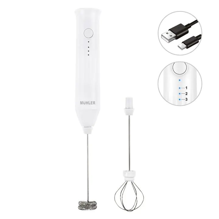 Мини миксер за фрапе 2в1 Muhler FMX - 1010C, безжичен, две приставки, USB type-C, (35947274)