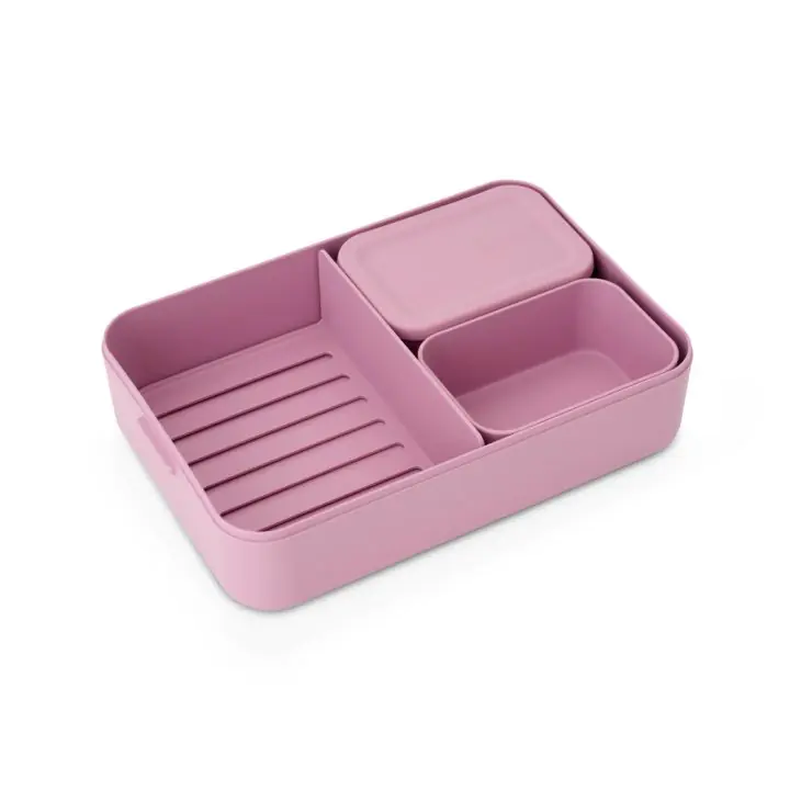 Кутия за обяд Brabantia Make&Take 2L, Lilac Pink, с разделители, (35947016)