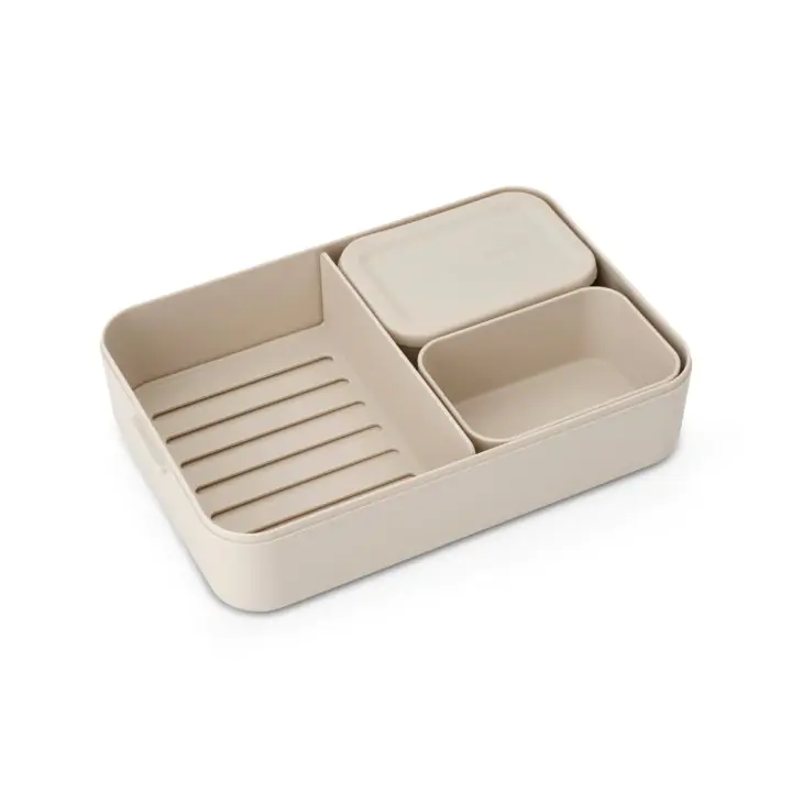 Кутия за обяд Brabantia Make&Take 2L, Soft Beige, с разделители, (35947017)