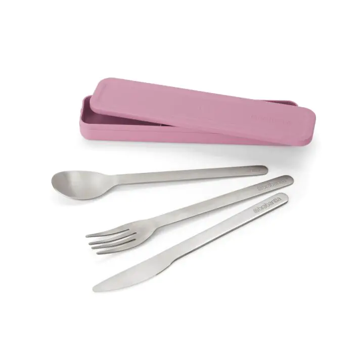 Комплект прибори за хранене Brabantia Make&Take 3 части, Lilac Pink, (35947024)