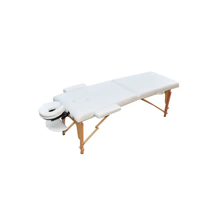 Преносима масажна кушетка Zenet ZET-1042 размер S, Дървена бяла, (14557)