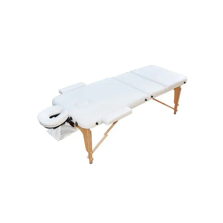Дървена масажна маса / кушетка с 3 зони Zenet Zet-1047 размер М бяла, (14569)