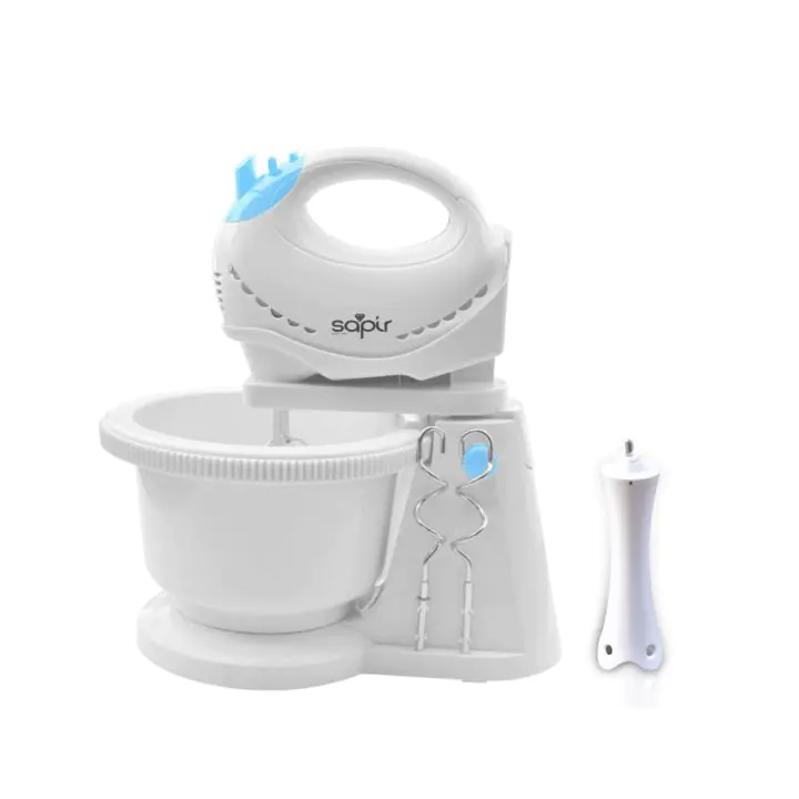 Миксер с купа и пасатор SAPIR SP 1115 GPN, 300W, 2 литра, 5 степени + Турбо, Въртяща се стойка, Бял/син, (18522)