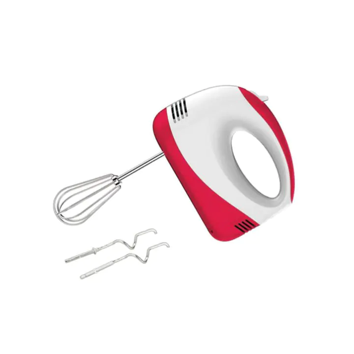 Ръчен миксер SAPIR SP 1110 AB, 150W, 5 скорости, 4 бъркалки, Бял/червен, (18514)