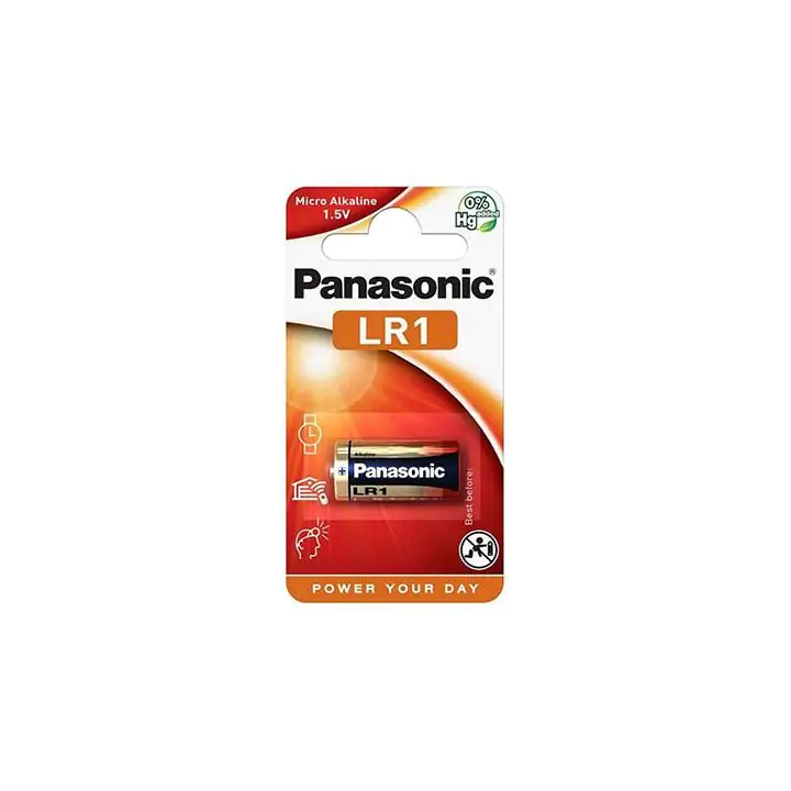 Алкална батерия PANASONIC LR1 /1 бр. в опаковка/ 1.5V, (35936451)