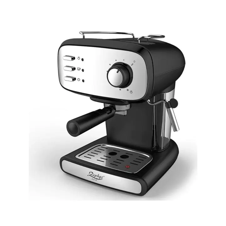 Еспресо машина ZEPHYR ZP 1171 J, 850W, 15 бара, 1.5 литра, Крема диск, Разпенване, Инокс/черен, (18359)