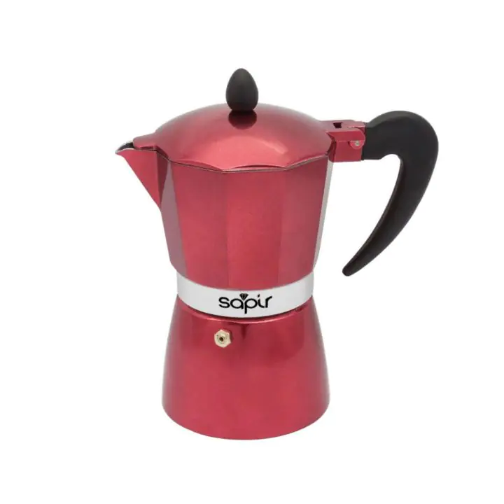 Кубинска кафеварка SAPIR SP 1173 I6R, 6 чаши, 360 мл, Предпазен клапан, Червен, (18446)