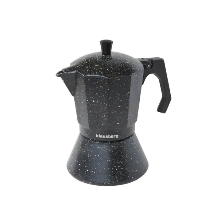 Кубинска кафеварка KLAUSBERG KB 7160, 9 чаши, 450 мл, Предпазен клапан, Индукция, Черен мрамор, (18453)