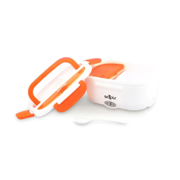 Електрическа кутия за храна за автомобил SAPIR SP 1177 AD, 40W/12V, 1.5 литра, Две отделения, Клапан за пара, Бял/оранжев, (18465)