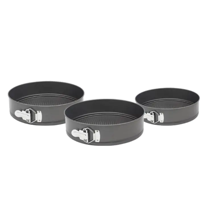 Комплект форми за торта с падащо дъно ESPERANSA ES 1223 HS26, 24/26/28 см, Незалепващо покритие, Сив, (18748)