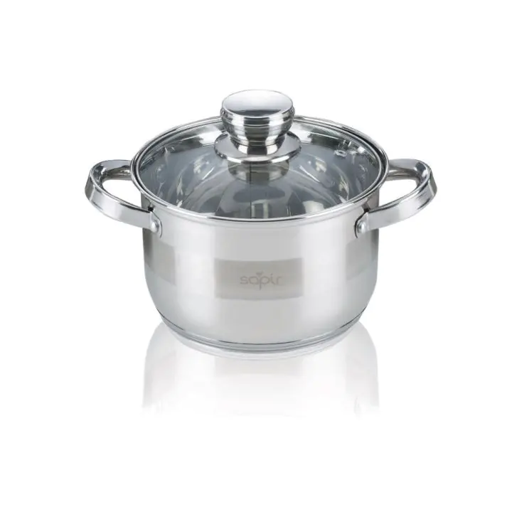 Тенджера с капак SAPIR SP 1210 LI26, 7.8 литра, 26х15.5 см, Многослойно дъно, Индукция, Инокс, (18172)