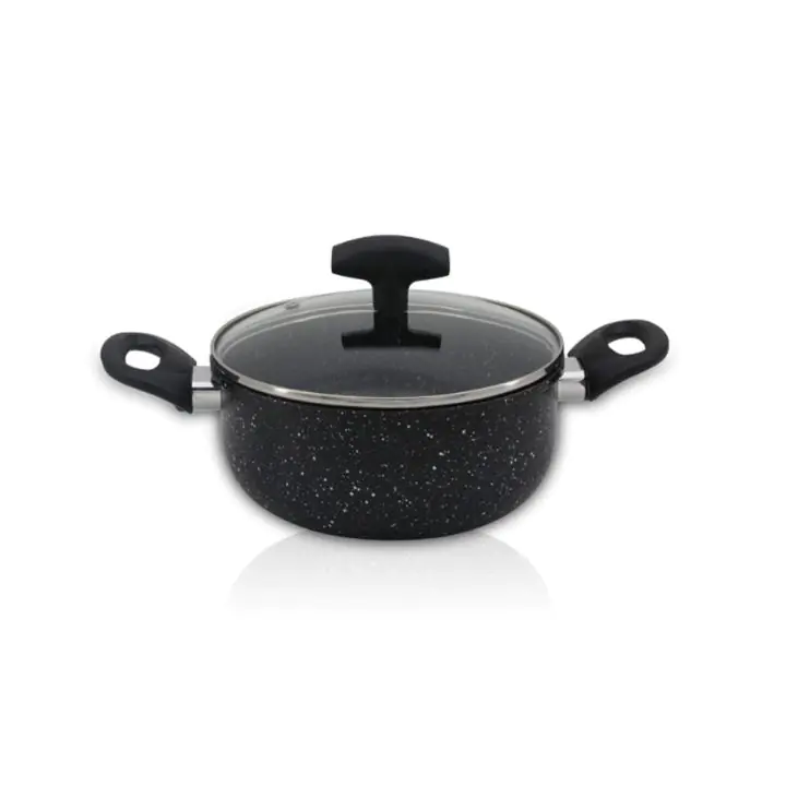 Тенджера SAPIR SP 1318 VM24, 4.л, 24х10.5 см, Мраморно покритие, Индукция, Черен, (18242)