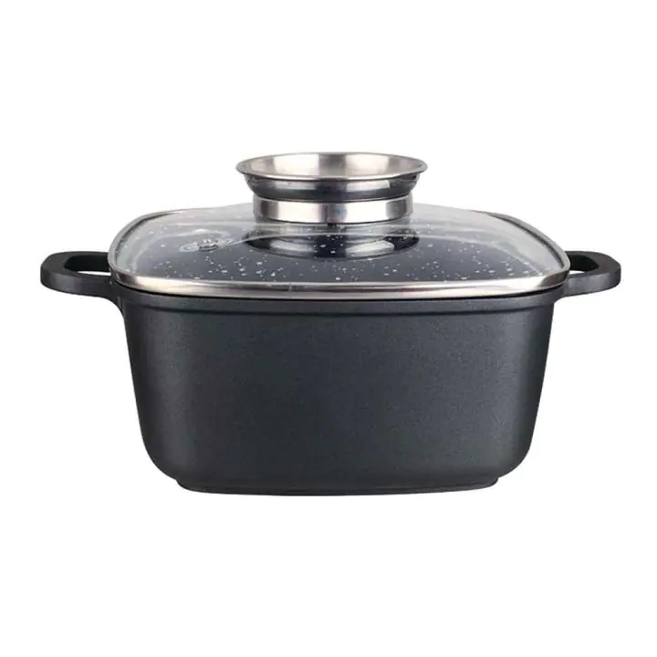 Тенджера с дозатор за мазнина ZEPHYR ZP 4323 M24A, 4.4 литра, 24х24 см, Покритие Granite, Индукция, Черен, (18197)