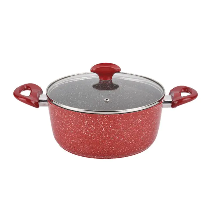 Тенджера с капак ZEPHYR Red Passion ZP 4418 E24, 4 литра, 24х10.5 см, Мраморно покритие, Индукция, Червен, (18205)