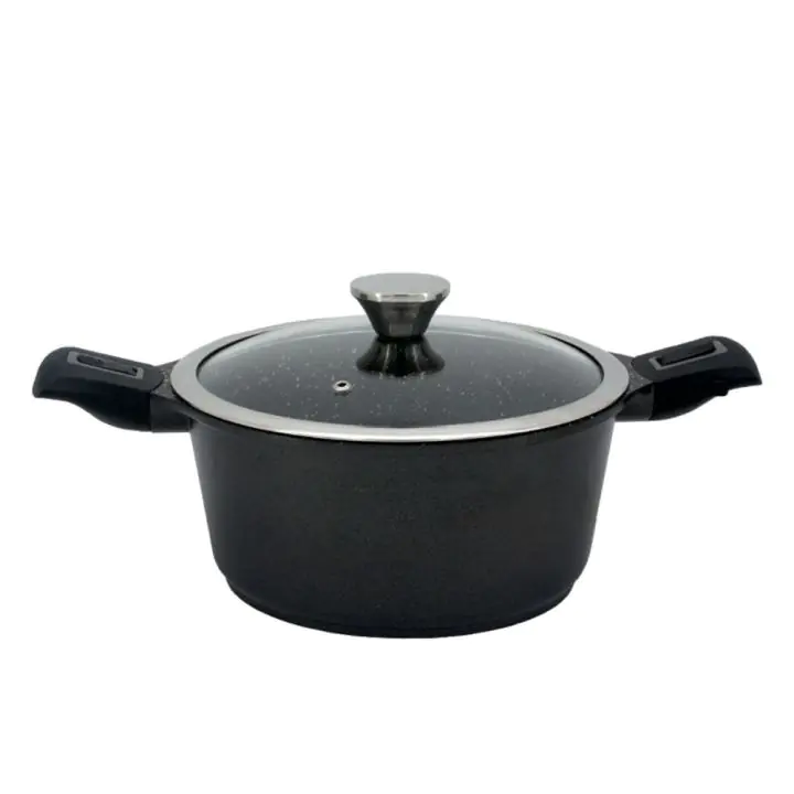 Тенджера с махащи се дръжки ZEPHYR ZP 4318 28NC, 6.5 литра, 28х12.5 см, Мраморно покритие, Индукция, Черен, (18174)