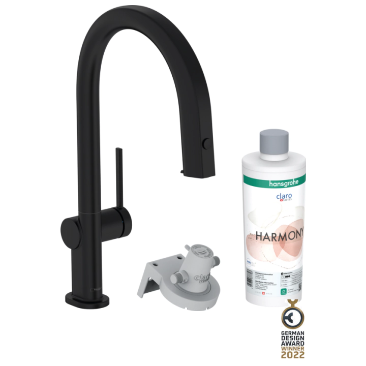 Смесител за кухня Hansgrohe Aqittura M91-H210, matt black, pull-out, (21993)
