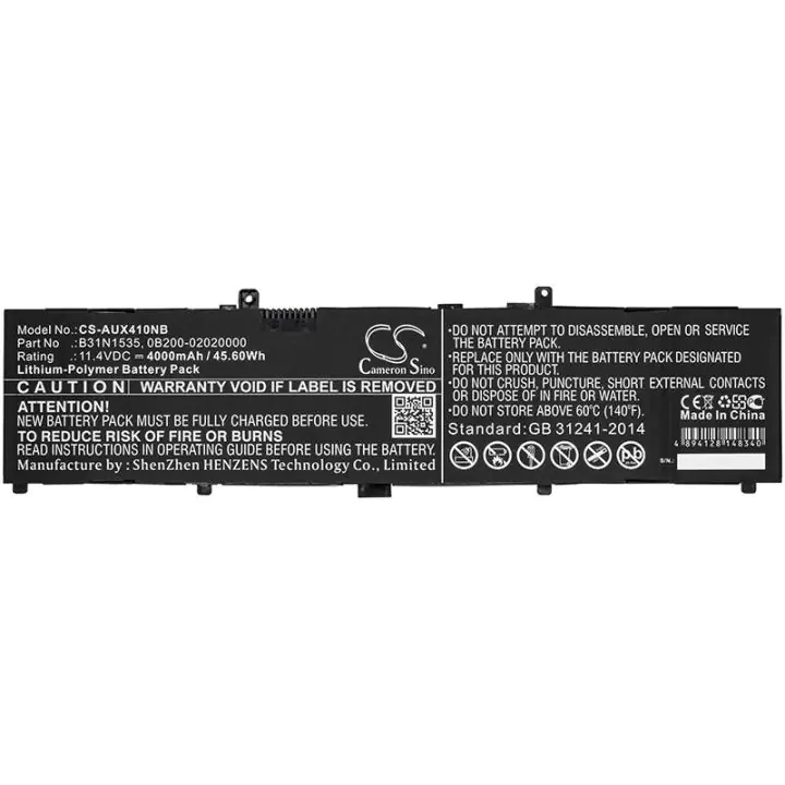 Батерия за лаптоп ASUS UX310 UX410A B31N1535 CS-AUX410NB 11,1V 4400mAh CAMERON SINO, (35936214)