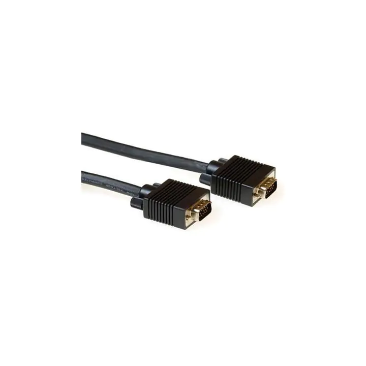 Кабел ACT AK4271, VGA мъжко - VGA мъжко, 15 pin, 15 м, Черен, Булк, (35934013)