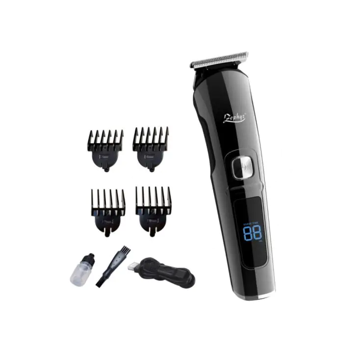 Машинка за подстригване ZEPHYR ZP 1810 DT, LED дисплей, 4 приставки, Аксесоари, Безжична, Водоустойчива, Черен, (18498)