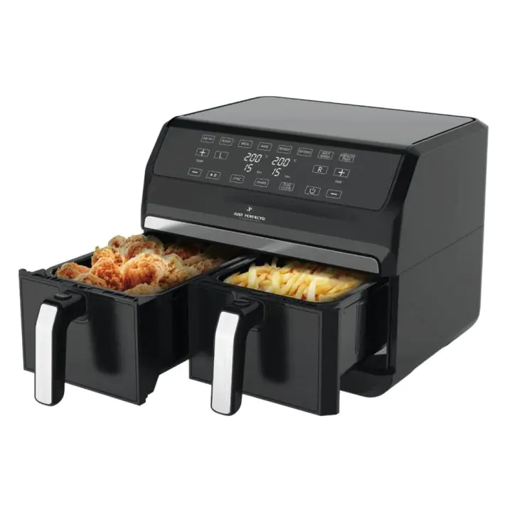 Фритюрник с горещ въздух JUST PERFECTO JP 1980 JL09, 1700W, 8 литра, 8 програми, Две кошници, Плоча за грил, Черен, (18276)