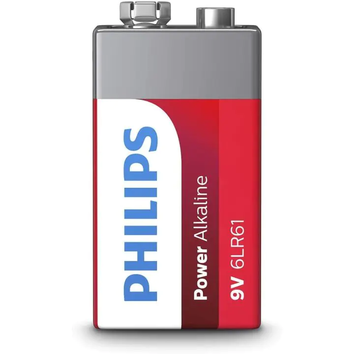 Алкална батерия PHILIPS Power, 6LR61P1B / 10, 6LR61, 9V, 1 брой/блистер, (35936588)