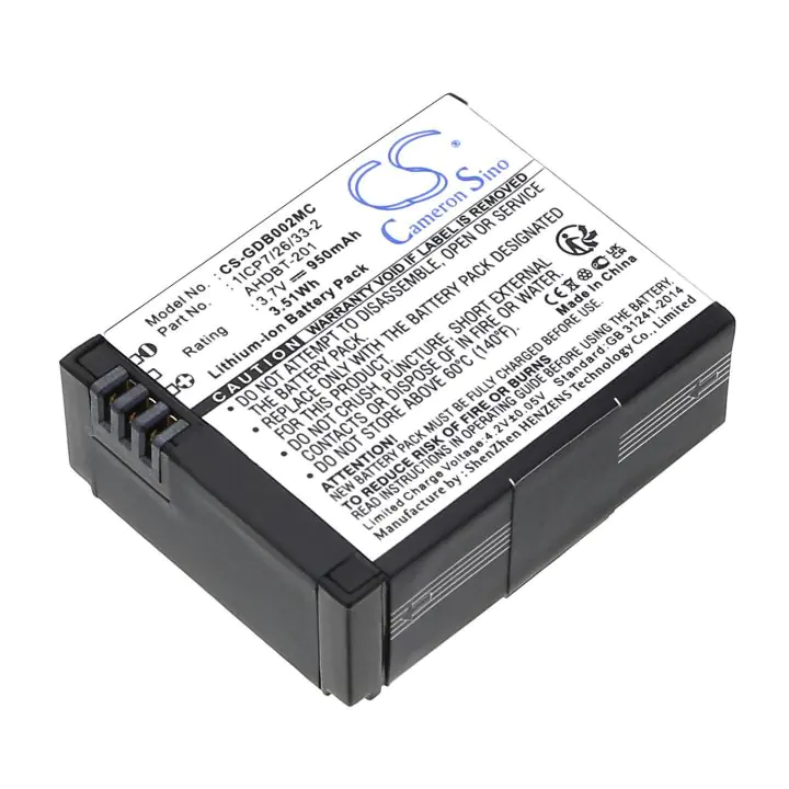 Батерия за камера GO PRO Hero 3, HERO 3 Plus AHDBT-201 3,7V 950mAh LIIon Cameron Sino, (35939747)